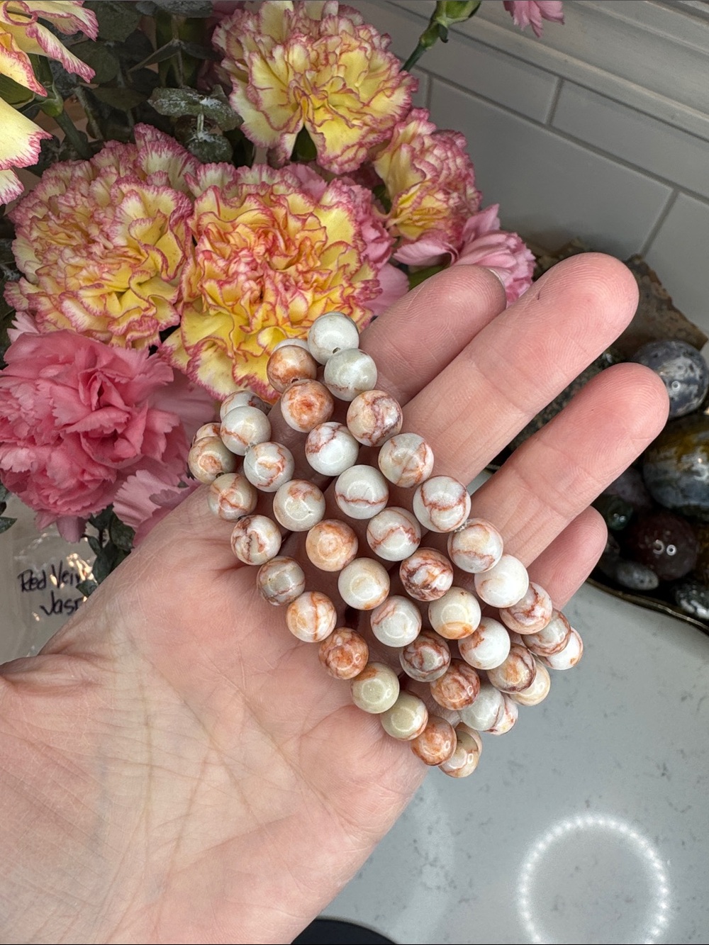 Red Vein Jasper Bracelet (listing is for one): B1012